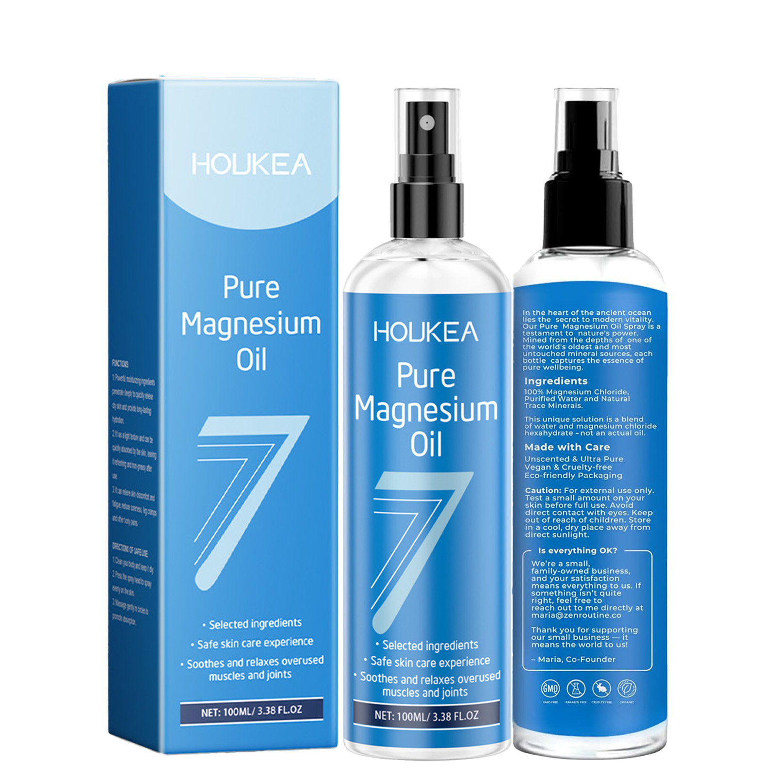 Bath Salts Magnesium - Reines Magnesiumöl-Spray, hochwertiges Magnesiumchlorid-Flüssigkeitsspray für Fuß-