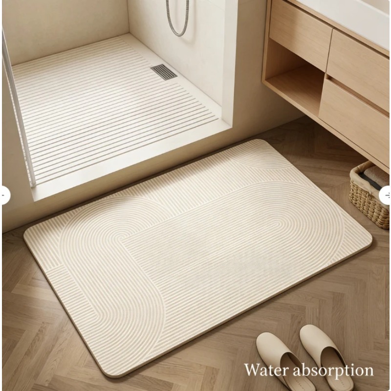 Bamboo Bath Mat - Badezimmer-Bodenmatte aus Diatomeenerde, Superabsorbierend, Schnelltrocknend, Rutschfest,