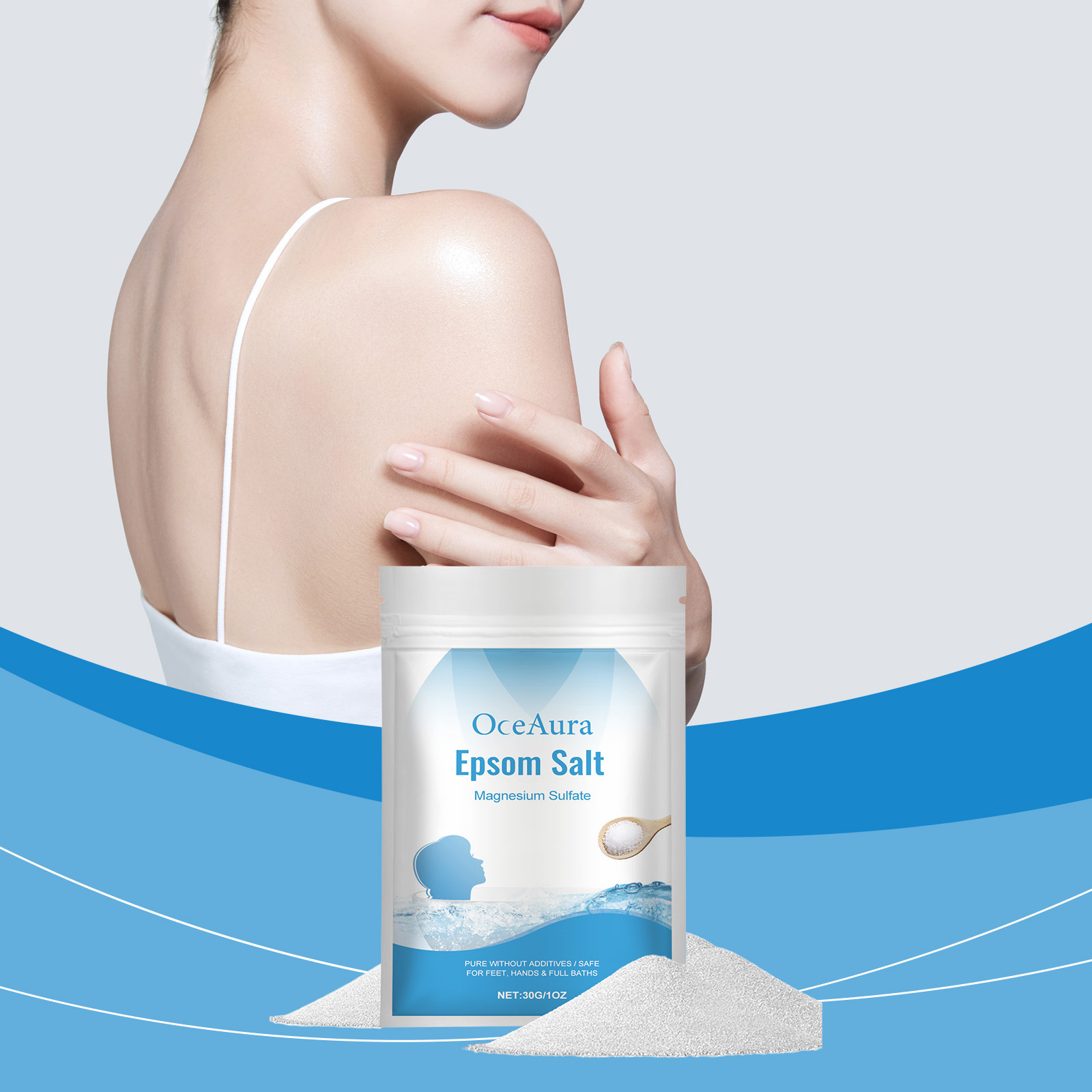 Bath Salts Magnesium - Epsom Salz Magnesiumsulfat Feuchtigkeitsspendendes Peeling Reine